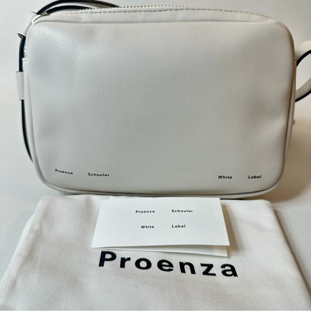 NEW PROENZA SHOULER WATTS LEATHER CAMERA BAG OFF WHITE/BLACK - Picture 6 of 13